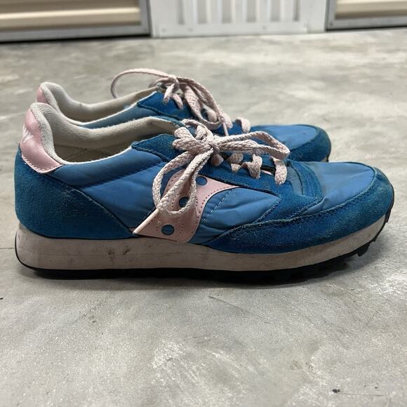 Saucony Womens Jazz Original 1044-98 Blue Pink Running Shoes Sneakers Size 8 - Picture 4 of 10
